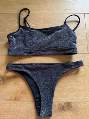 American Eagle Outfitters Shimmery Black Two-Piece Bikini